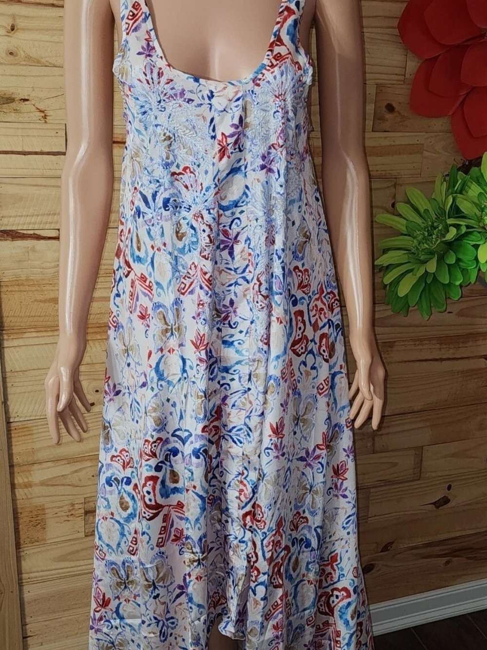 Love Kyla Dahna Womens Hi Low Dress Patchwork Embroidered Front Panel